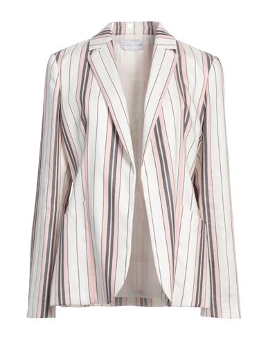 Diana Gallesi Woman Blazer Cream Size 14 Linen, Polyester, Viscose