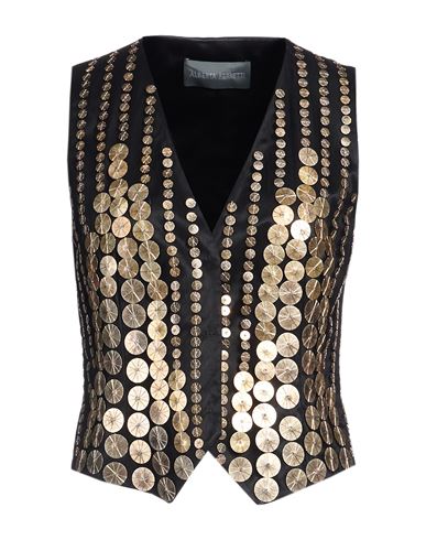 Alberta Ferretti Woman Tailored Vest Black Size 8 Polyester, Silk In Multi