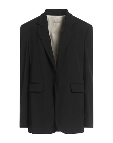 ALYSI ALYSI CRÈME WOMAN BLAZER BLACK SIZE 6 VIRGIN WOOL 