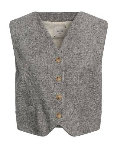 Alysi Crème Woman Tailored Vest Grey Size 8 Viscose, Virgin Wool