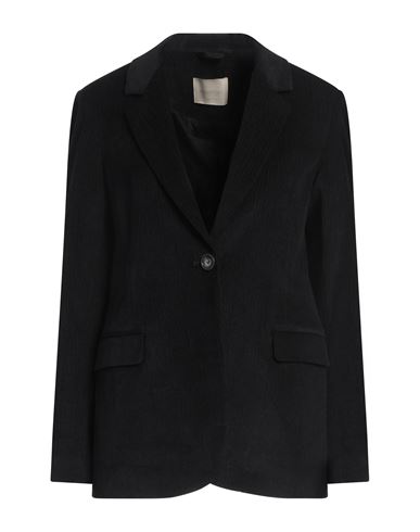 MOMONÍ MOMONÍ WOMAN BLAZER BLACK SIZE 8 COTTON, MODAL, ELASTANE 