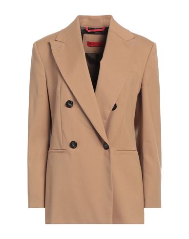 Shop Max & Co . Woman Blazer Camel Size 12 Polyester, Virgin Wool, Elastane
