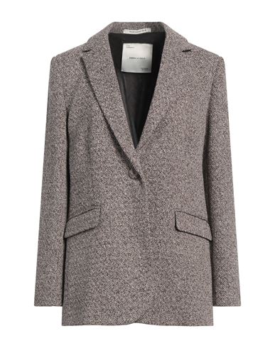 Emma & Gaia Woman Blazer Chocolate Brown Size 10 Cotton, Polyester, Polyamide, Elastane