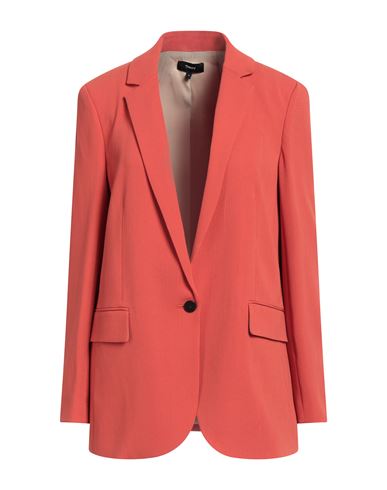 Theory Woman Blazer Orange Size 6 Triacetate, Polyester