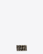 SAINT LAURENT Rings U GOURMETTE RING IN OLD SILVER-TONED STERLING SILVER f