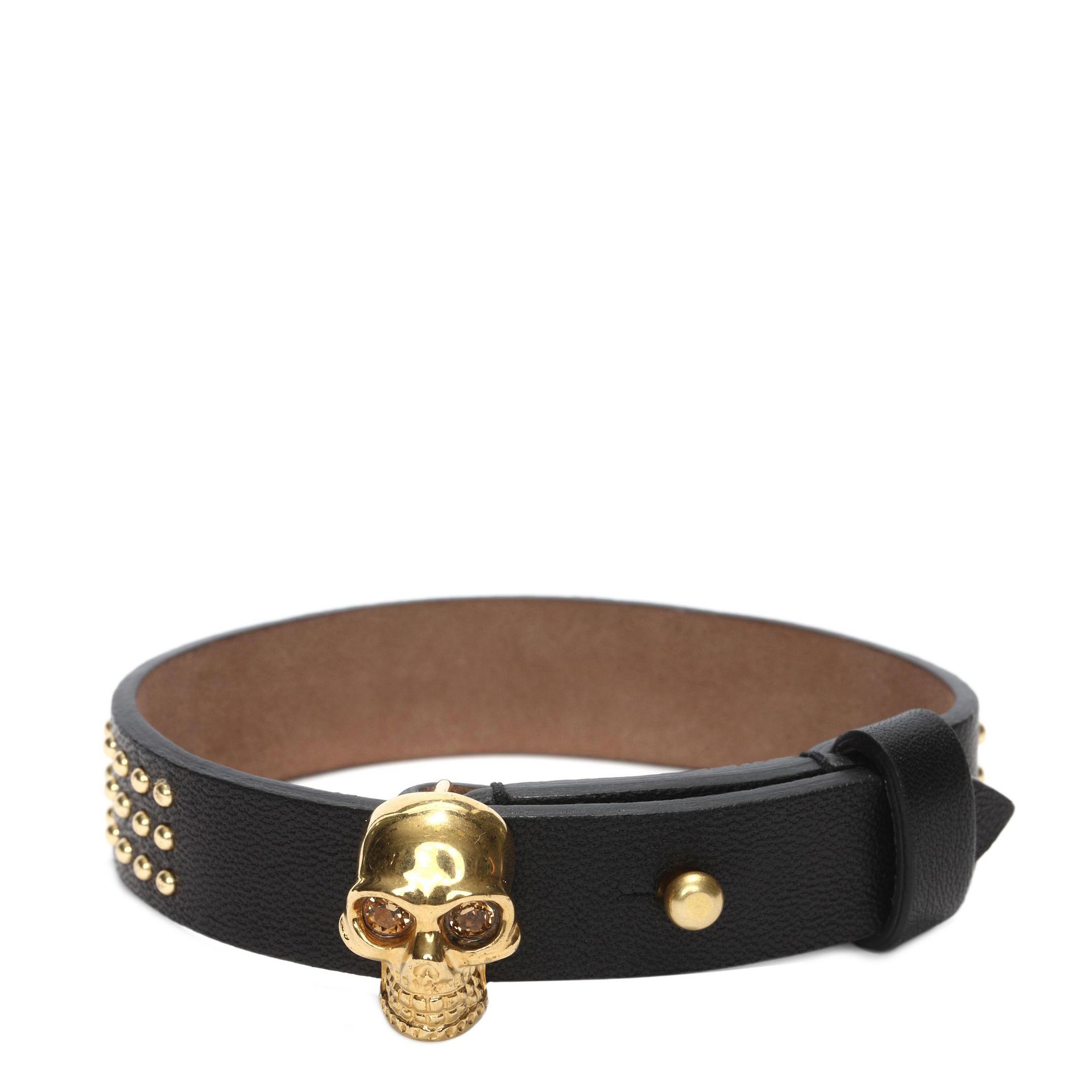 Studded Leather Wrap Skull Bracelet Alexander McQueen | Bracelet ...