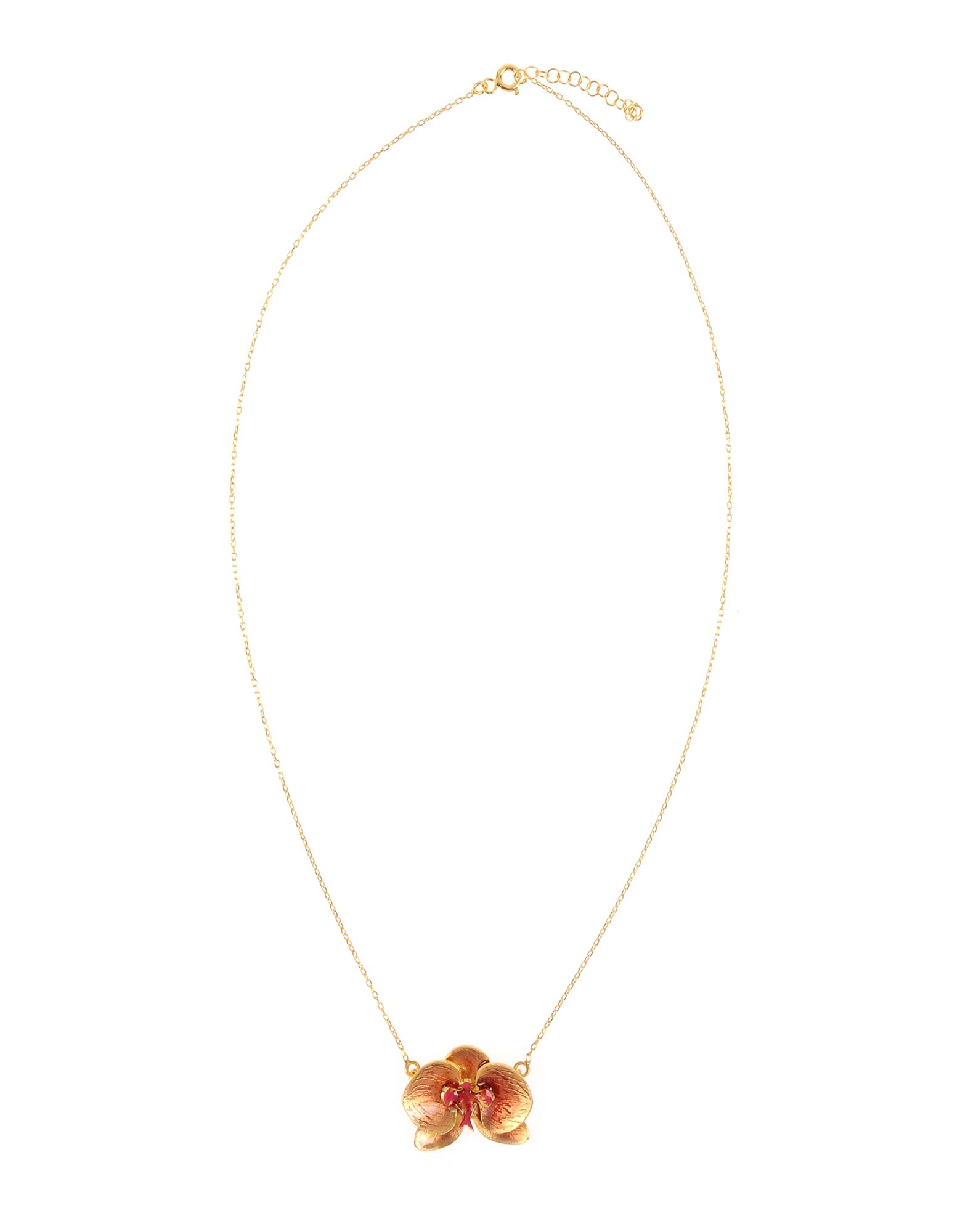 《送料無料》FIRST PEOPLE FIRST レディース ネックレス ゴールド シルバー925/1000 / エナメル Pink Orchid Flower Silver Necklace