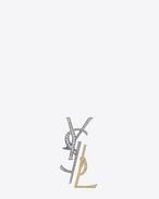 SAINT LAURENT Boucles d'Oreilles D Boucles d'oreille déstructurées MONOGRAMME gris métallisé, dorée et cristal f