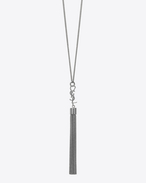 SAINT LAURENT ショートネックレス D モノグラム ミニタッセル ネックレス(シルバー) f
