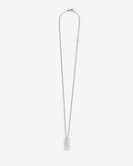 SAINT LAURENT Long necklace U RAZOR BLADE Pendant Necklace in Oxidized Silver-Toned Brass f