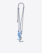 SAINT LAURENT Short Necklaces D MONOGRAM necklace with deconstructed pendants in blue and black brass f