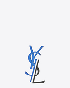 SAINT LAURENT Brooch D MONOGRAM deconstructed brooch in blue and black brass f