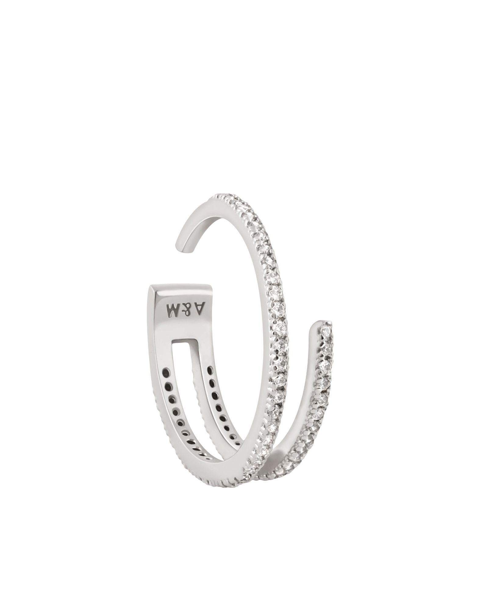 《セール開催中》ASTRID & MIYU レディース 指輪 シルバー one size 真鍮/ブラス / キュービックジルコニア / ロジウムメッキ WISHBONE RING