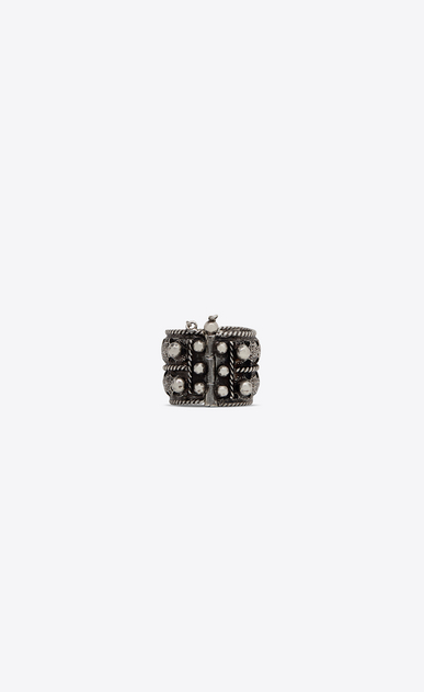 SAINT LAURENT Rings Woman MARRAKECH Berber ring in tin and silver-toned brass a_V4