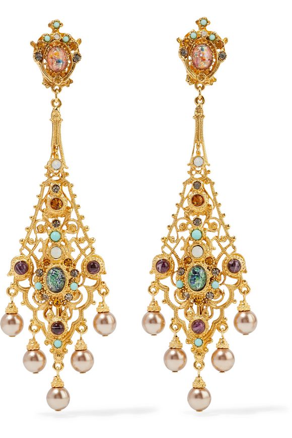Gold-plated stone clip earrings | BEN-AMUN | Sale up to 70% off | THE ...