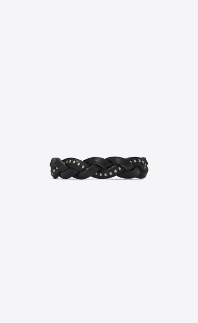 Geflochtenes MARRAKECH Armband aus schwarzem Leder mit Nieten