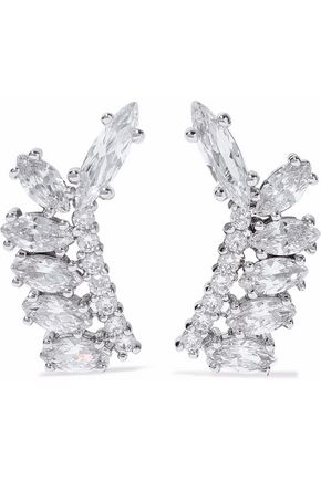 KENNETH JAY LANE Silver-tone crystal earrings,US 4772211930990717