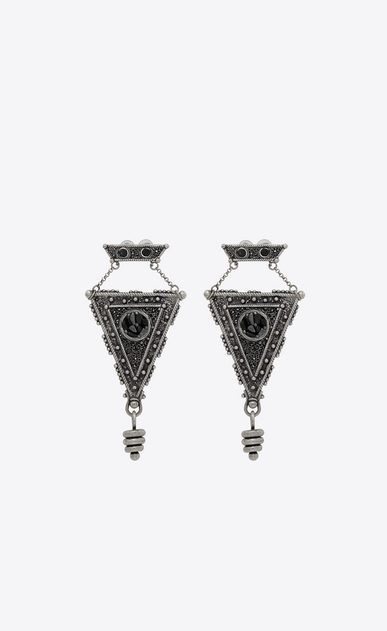 SAINT LAURENT Earrings Woman MARRAKECH triangle earrings in silver-toned tin a_V4