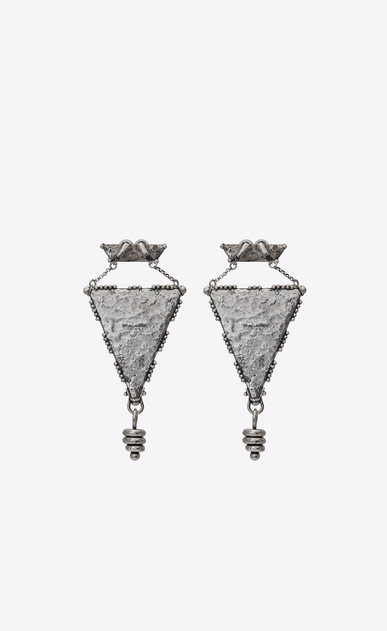 SAINT LAURENT Earrings Woman MARRAKECH triangle earrings in silver-toned tin b_V4