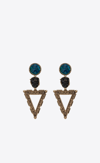 SAINT LAURENT Earrings Woman MARRAKECH cabochon earrings in silver-toned tin a_V4