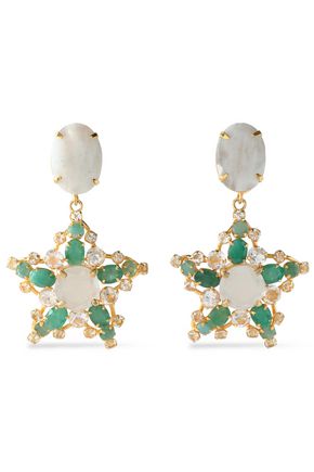 Bounkit Up To 70 Off Us The Outnet Bounkit Gold Tone Stone And Crystal Earrings
