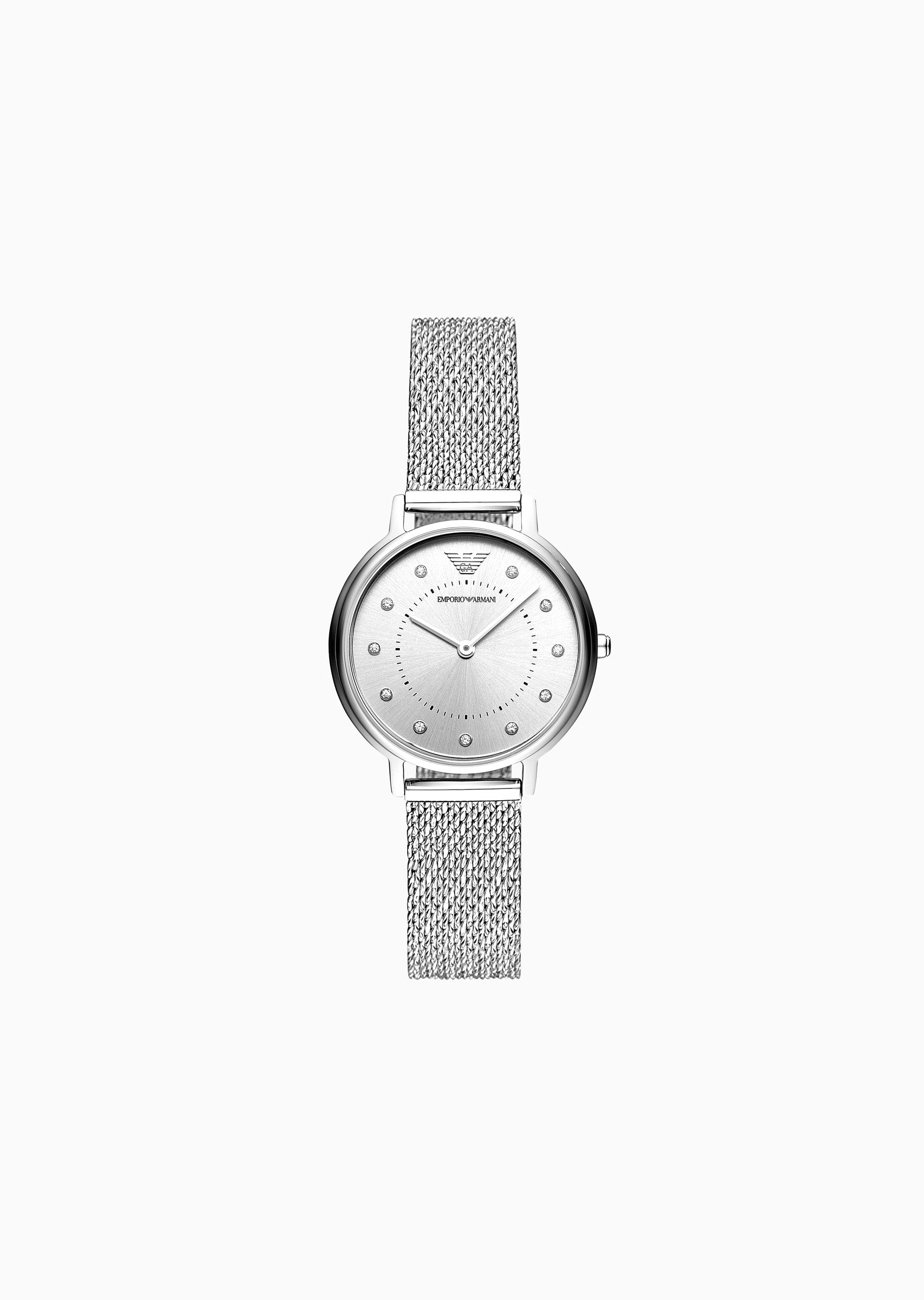 silver armani watches