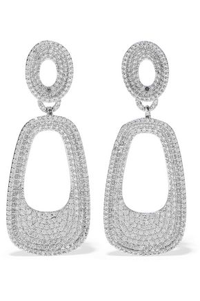 Kenneth Jay Lane Jewelry Up To 70 Off Us The Outnet Cz By Kenneth Jay Lane Silver Tone Crystal Earrings