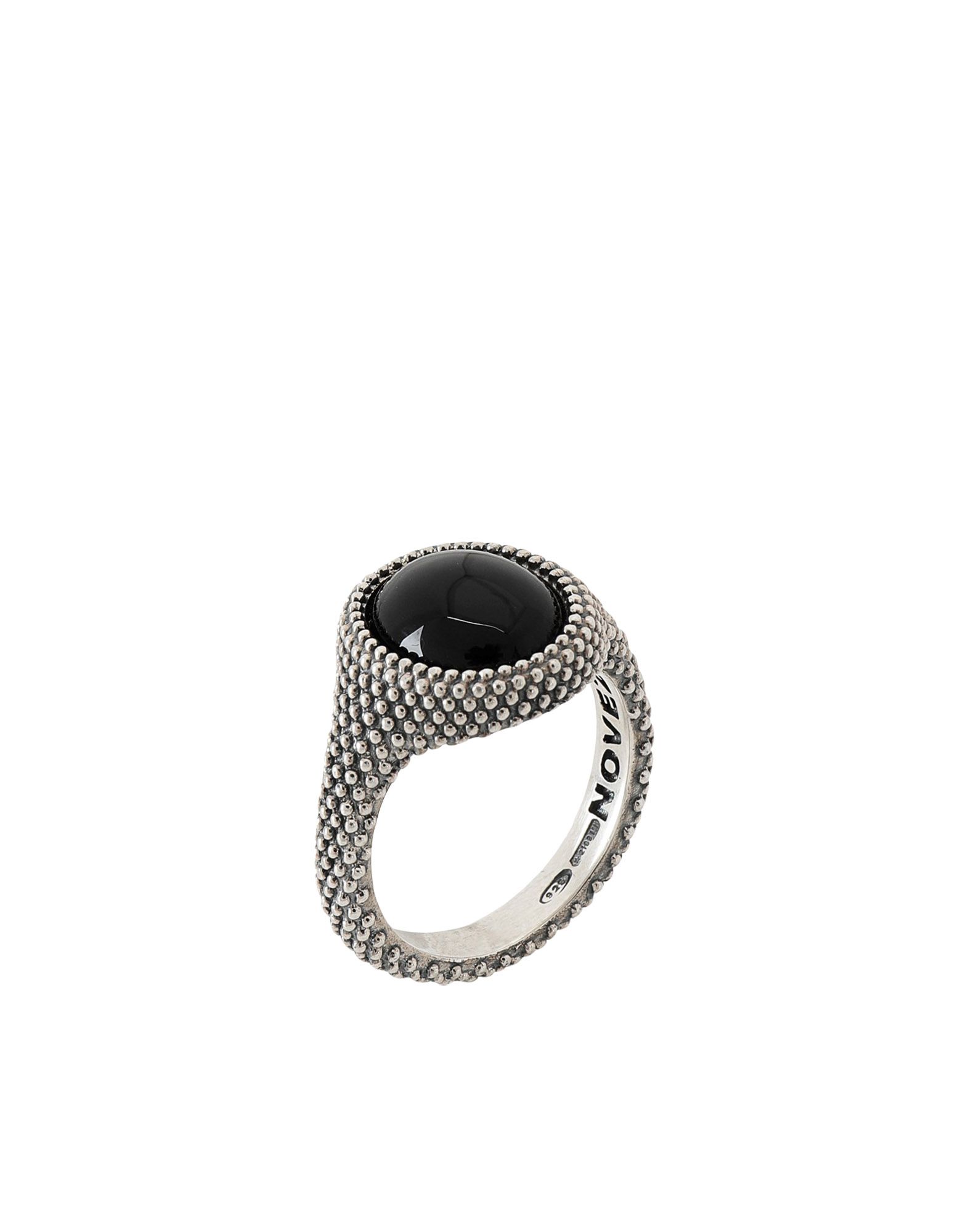 ԥ볫NOVE25   ֥å 12 С925/1000 / Τ DOTTED OVALE BLACK AGATE SIGNET RING