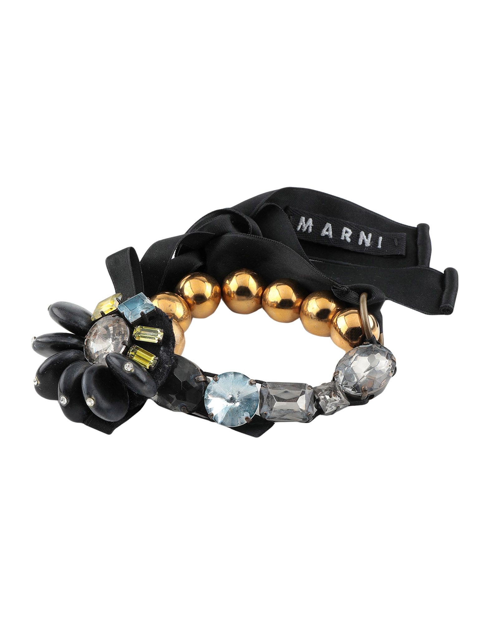 《送料無料》MARNI レディース ブレスレット ブラック 紡績繊維 / 金属