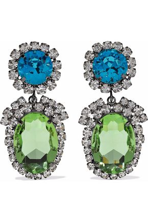 Kenneth Jay Lane Jewelry Up To 70 Off Us The Outnet Kenneth Jay Lane Gunmetal Tone Crystal Clip Earrings