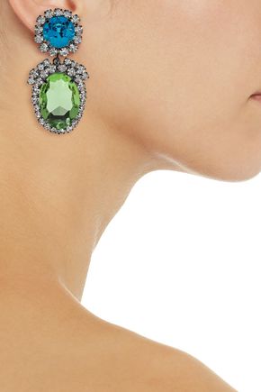 Kenneth Jay Lane Up To 70 Off Us The Outnet Kenneth Jay Lane Gunmetal Tone Crystal Clip Earrings