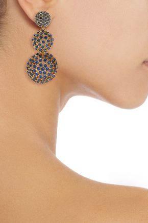 Click to view more detailed imagery on our partner's website Oscar De La Renta Woman Gold-Tone Crystal Clip Earrings Gold
