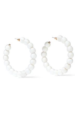 KENNETH JAY LANE Gold-tone cord hoop earrings