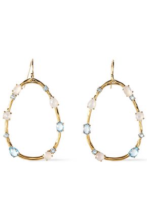 IPPOLITA 18-karat gold, topaz, moonstone and mother-of-pearl earrings