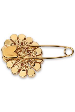 Dolce & Gabbana Woman Gold-tone Crystal Brooch Magenta