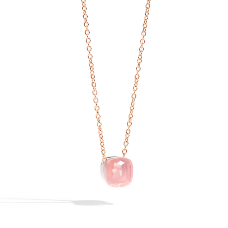 POMELLATO Rose Quartz Nudo Pendant with Chain F.B601 E f