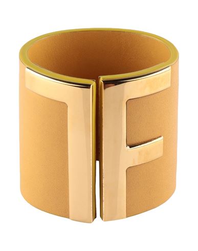 Tom Ford Woman Bracelet Ocher Size M/l Soft Leather In Yellow