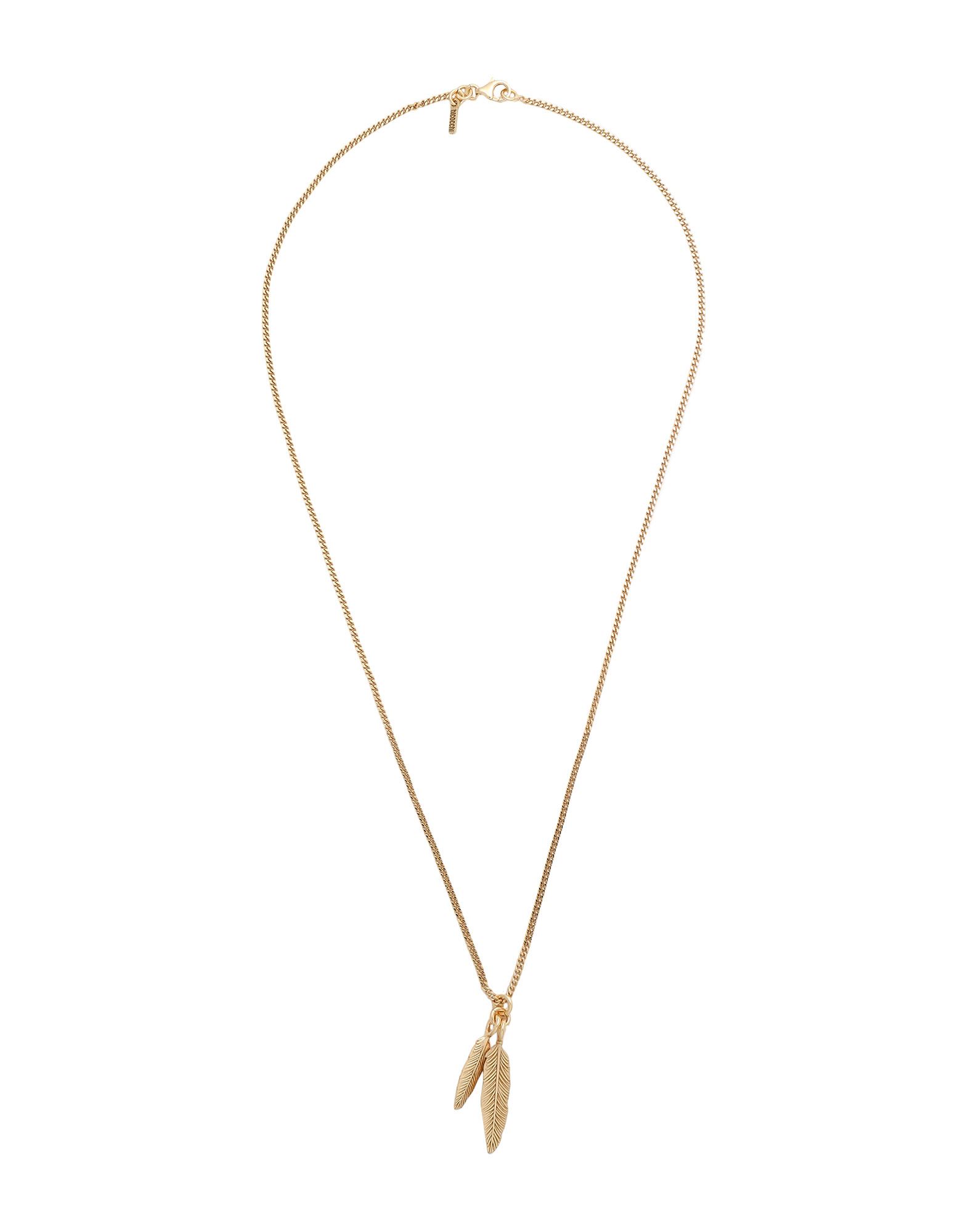 Shop Emanuele Bicocchi Twin Feather Pendant Necklace Gold Size - 925/1000 Silver, 24kt Gold-plated