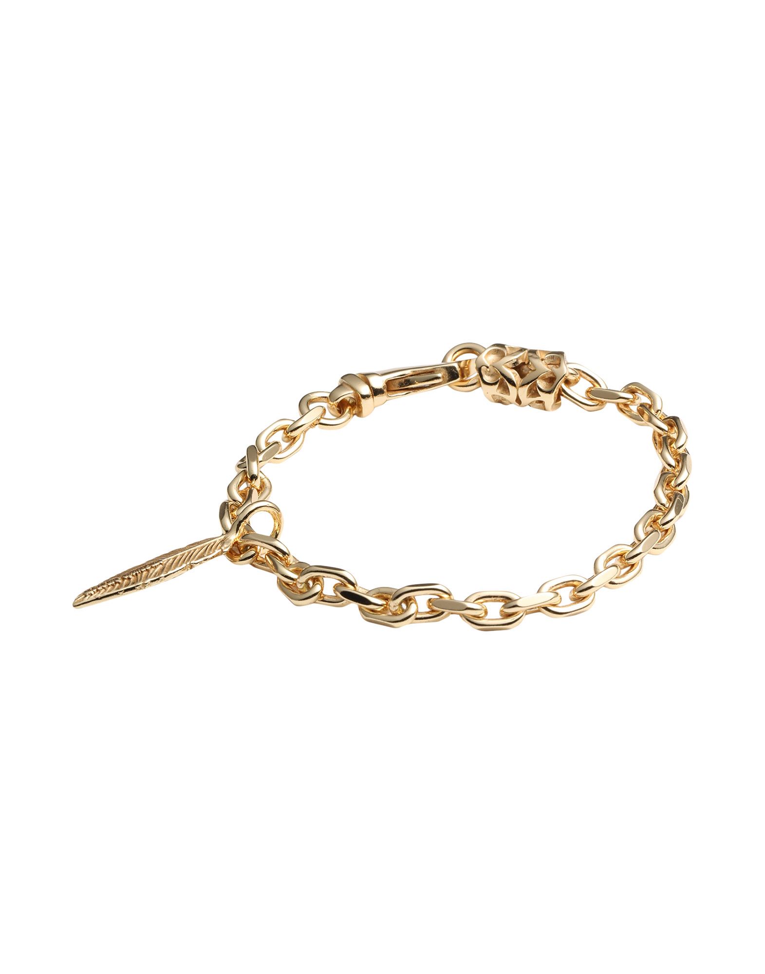 Shop Emanuele Bicocchi Feather Bracelet Bracelet Gold Size M 925/1000 Silver, 24kt Gold-plated