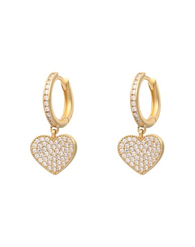 Kurshuni Liebe- Love Woman Earrings Gold Size - 925/1000 Silver, Cubic Zirconia