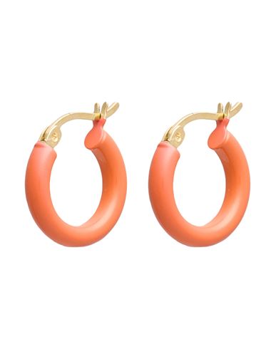 Nina Kastens Woman Earrings Orange Size - Silver, Resin