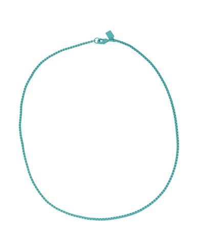 Shop Crystal Haze Plastalina Chain Woman Necklace Green Size - Brass, Enamel