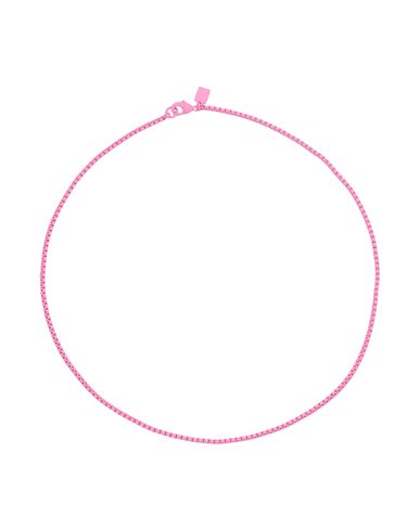 Shop Crystal Haze Plastalina Chain Woman Necklace Pink Size - Brass, Enamel