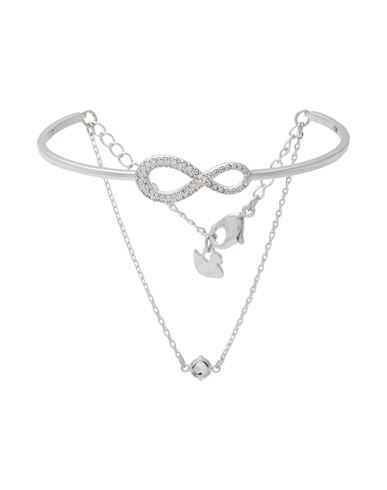 Swarovski Swa Infinity Bangle Woman Bracelet Silver Size M Metal,  Crystal In Metallic