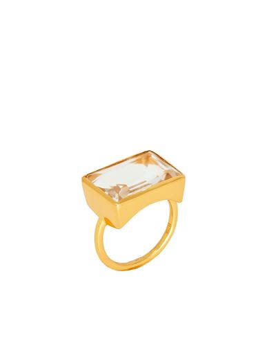 Lina Ring Woman Ring Gold Size 7.75 925/1000 Silver, Glass