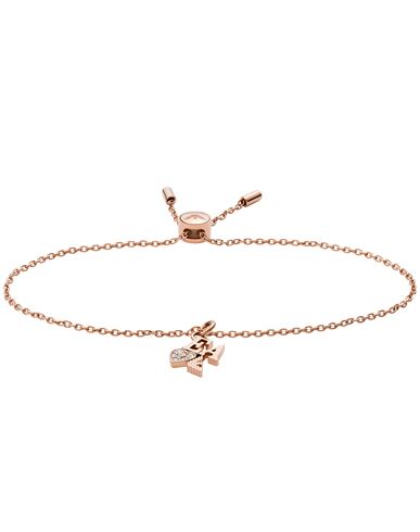Emporio Armani Woman Bracelet Rose Gold Size - Stainless Steel, Crystal