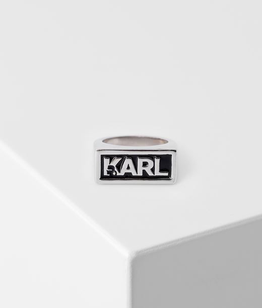 Man K/small Signet Ring Silver 100% Brass - Size: L