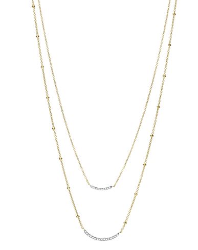 Fossil Jf03873998 Woman Necklace Gold Size - Stainless Steel, Crystal