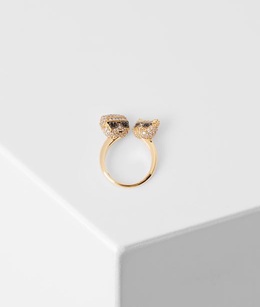 Woman K/ikonik Pave And Choupette Ring Gold 92% Steel - 8% Brass - Size: L