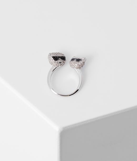 Woman K/ikonik Pave And Choupette Ring Silver 92% Steel - 8% Brass - Size: L
